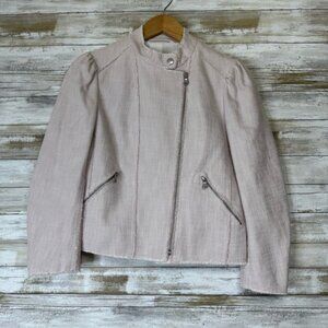 Rebecca Taylor Women’s Light Pink Tweed Zip Up Jacket size 4